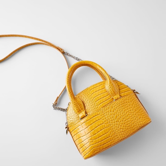 yellow handbag zara